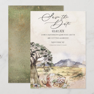 Invitación El picnic de Sahara Savanna Save the Date