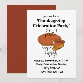 Invitación El Pie Me Hace Feliz Día De Acción De Gracias
