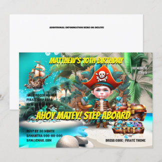 Invitación El pirata tema del cumpleaños del niño fiesta de l