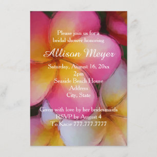 Invitación El Plumeria del Frangipani florece la ducha