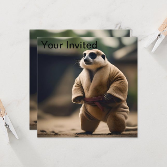 Invitación El poderoso suricato: enfrentamiento de sumo, (Anverso/Reverso In Situ)