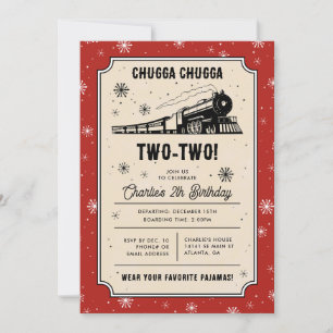 Invitación El Polar Express   Chugga Chugga Dos Cumpleaños
