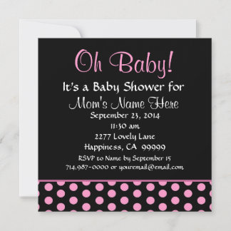 Invitación El Polka Rosa Dots Little Girl Baby Shower