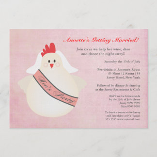 Invitación El pollo divertido del fiesta de gallina ilustrado