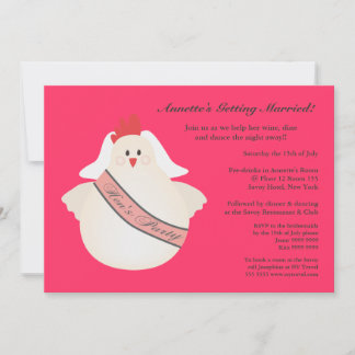 Invitación El pollo divertido del fiesta de gallina ilustrado