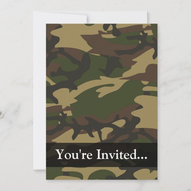 Invitación El polvoriento Camo Verde (Anverso)