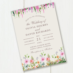 Invitación El prado de flores silvestres de Boho y el Boda de