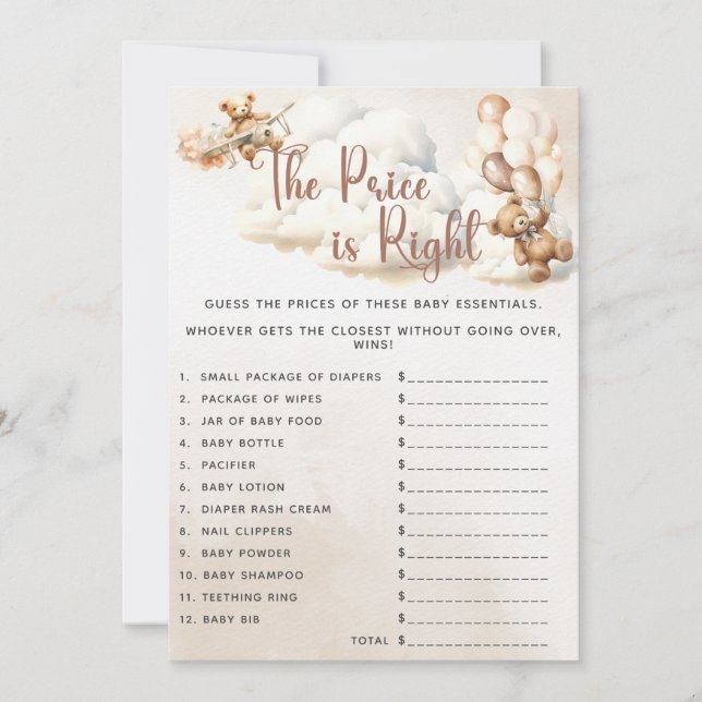 Invitación EL PRECIO ES EL BLOG DE LOS OJOS EN Baby Shower (Anverso)