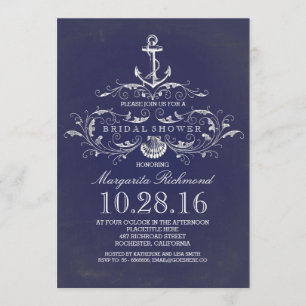 Invitación el presentador de marina naútica ducha de novia in