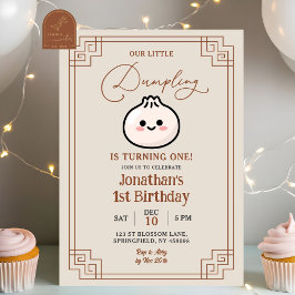 Invitación El primer cumpleaños de Bao chino, un poco inestab