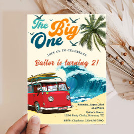 Invitación El primer cumpleaños de la playa Big One Surf Beac