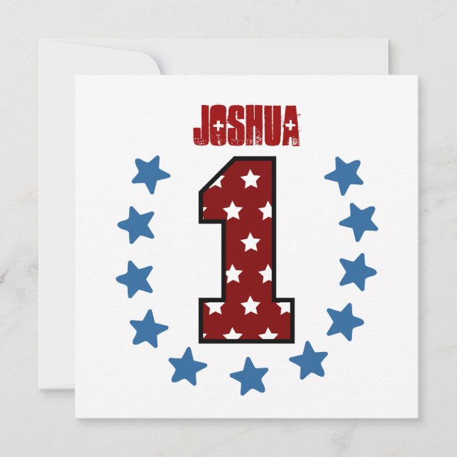 Invitación El primer cumpleaños de las Estrellas Blancas Roja (Anverso)