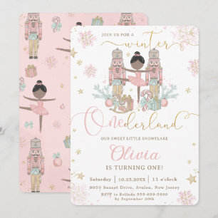 Invitación El primer cumpleaños de Onederland de invierno de 