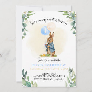 Invitación El primer cumpleaños de Peter Rabbit, Bunny, prime