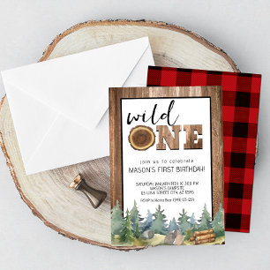 Invitación El primer cumpleaños de Woodland Wild One Boy