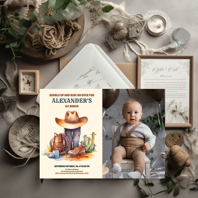 Invitación El primer cumpleaños del Rodeo de Wild West Cowboy (Subido por el creador)