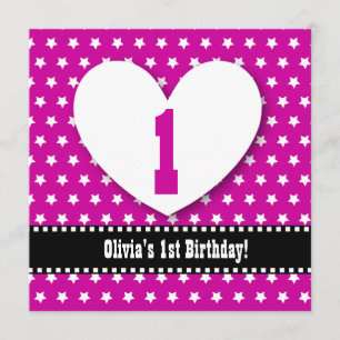 Invitación El primer cumpleaños UN rosa año del chica