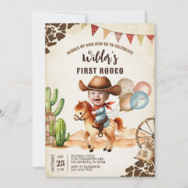 Invitación El primer rodeo de Wild West Cowboy