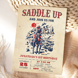 Invitación El primer rodeo del primer cumpleaños del desierto