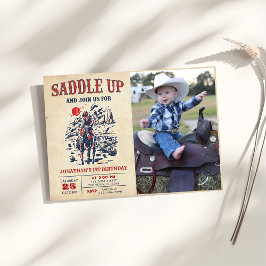 Invitación El primer rodeo del primer cumpleaños del desierto