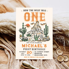 Invitación El primer rodeo del primer cumpleaños del desierto