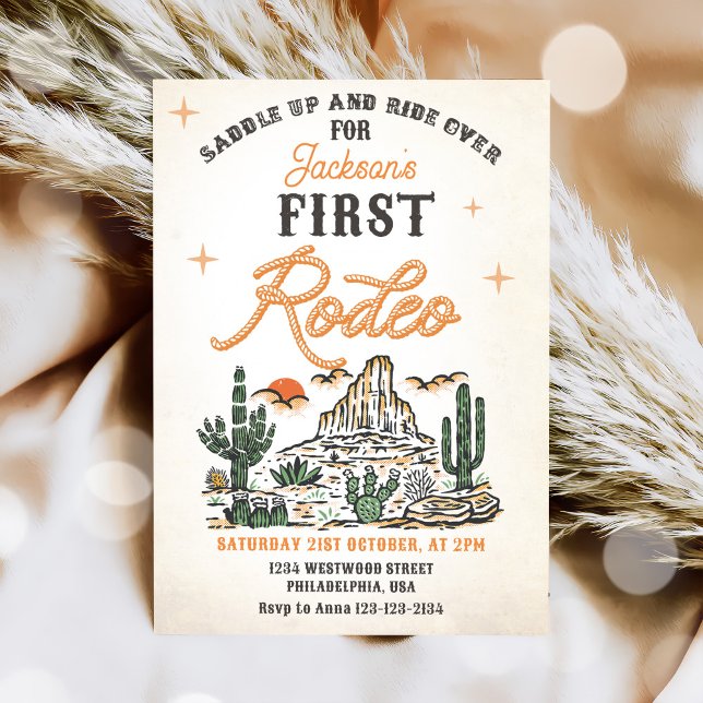Invitación El primer rodeo del primer cumpleaños del desierto (Subido por el creador)
