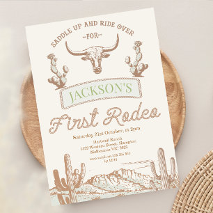 Invitación El primer rodeo del primer cumpleaños del desierto