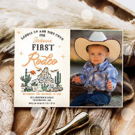 Invitación El primero rodeo del desierto del Vintage occident