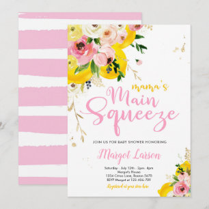 Invitación El principal apretón de Baby Shower de Lemon Baby 