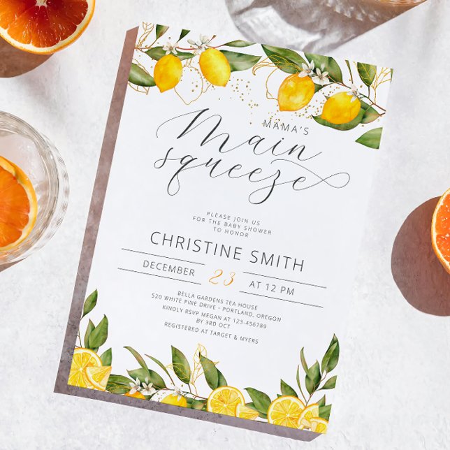 Invitación El principal apretón de Baby Shower de Lemon Mama (Subido por el creador)