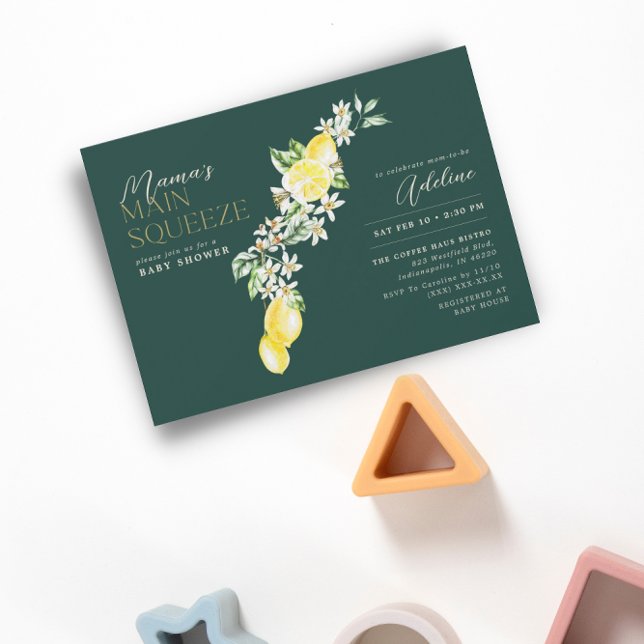 Invitación El principal apretón de Baby Shower verde de los c (Subido por el creador)