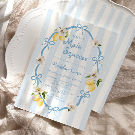 Invitación El principal apretón de leche de mamá azul de limó