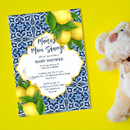 Invitación El principal apretón de mamá ducha de bebé limones