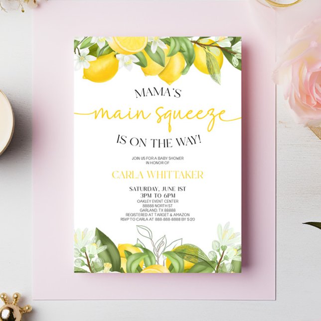 Invitación El principal Baby Shower de Mama con flores de lim (Subido por el creador)