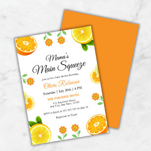 Invitación El principal Naranja de mamá: Citrus Baby Shower