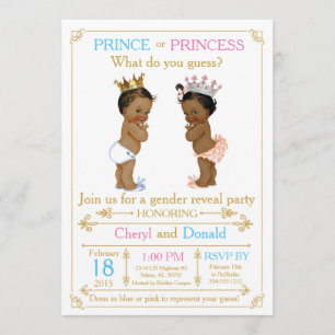 Invitación El príncipe o princesa de oro revela Baby Shower