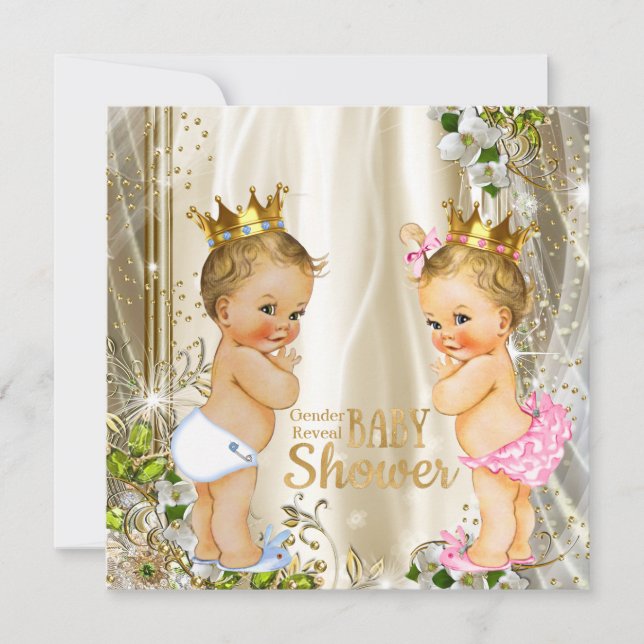 Invitación El príncipe o princesa de oro revela Baby Shower (Anverso)