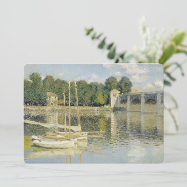 Invitación El puente argentino de Claude Monet (1874) (Anverso de pie)