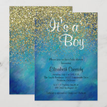 El purpurina del azul y del oro asperja Baby