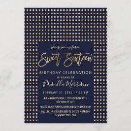 Invitación El purpurina del oro Jewels el dulce 16 de los