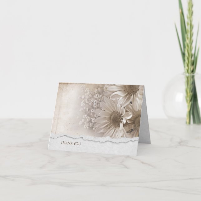 Invitación El ramo del boda de la margarita con el borde (Anverso)