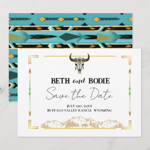 Invitación El rancho Tatanka Bison Yellowstone Guarda la fech