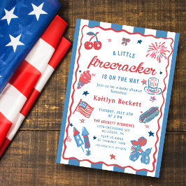 Invitación ¡El Rastreador En El Camino! 4 De Julio Baby Showe