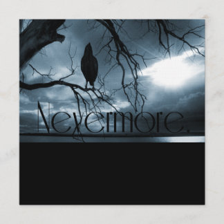 Invitación El Raven - Nevermore Sunbeams & Tree Blue
