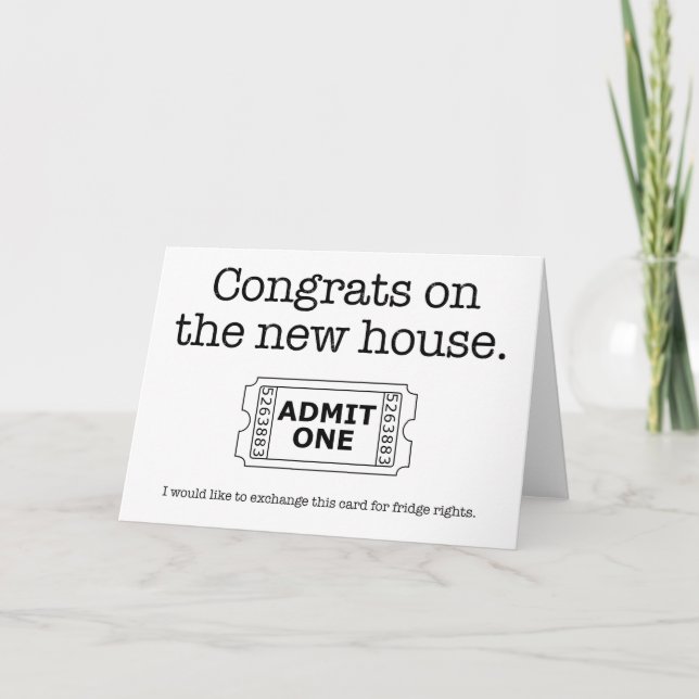 Invitación El refrigerador del estreno de una casa endereza (Anverso)