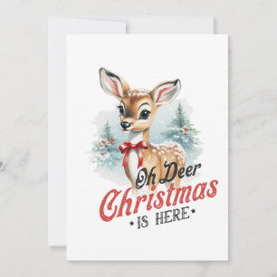 Invitación El regalo de Navidad Oh Navidades de venados está 