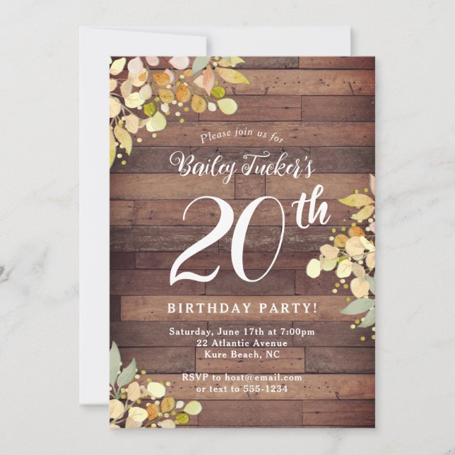 Invitación El Relieve metalizado dorado Rustic Fall Florals t (Anverso)