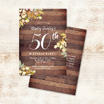 Invitación El Relieve metalizado dorado Rustic Fall Florals t<br><div class="desc">El diseño presenta ramas pintadas de bonito y hojas en tonos otoño con puntos falsos de Relieve metalizado dorado sobre un fondo rústico de madera. Haga clic en el botón personalizar para obtener más flexibilidad al modificar el texto o mover los gráficos. Las variaciones de este diseño y los productos...</div>