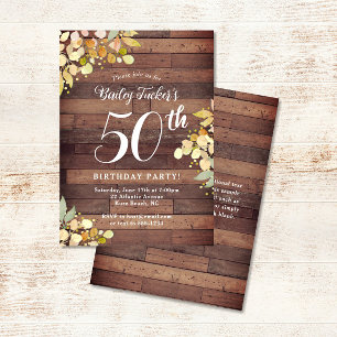 Invitación El Relieve metalizado dorado Rustic Fall Florals t