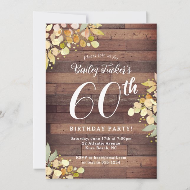 Invitación El Relieve metalizado dorado Rustic Fall Florals t (Anverso)
